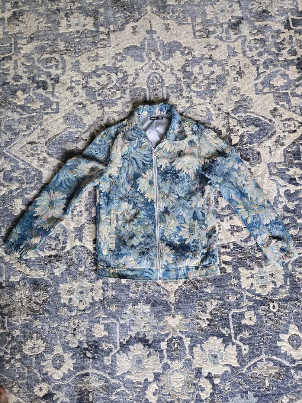 SHEIN Floral Quilted Jacket - M